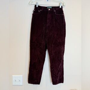 🔥Ralph Lauren Burgundy Corduroy Trousers Size 2Petite 🔥